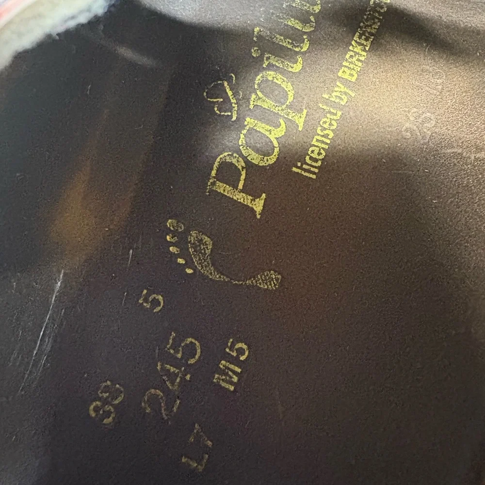 Birkenstock Papillio Sandals triple strap floral White Red Shoes women’s size 7 - Picture 5 of 5